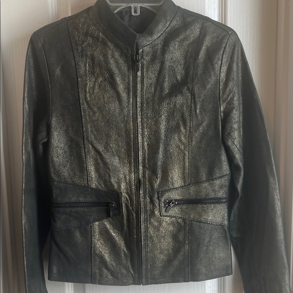 D’coras Metallic Leather Jacket - image 1